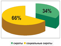 Структура «сиротства» в Брянской области (проценты)